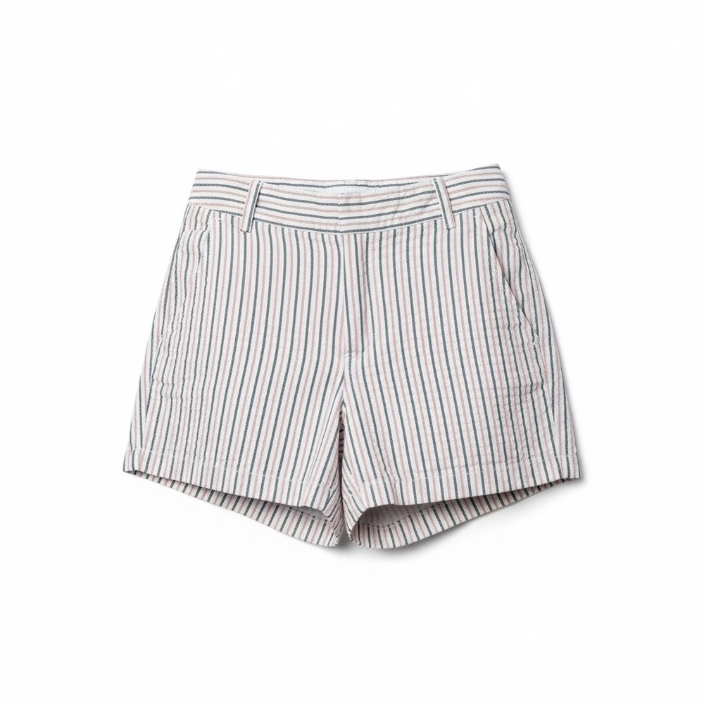 Cynthia Rowley Pink and Navy Vertical-Stripe Shorts - Picture 2 of 5